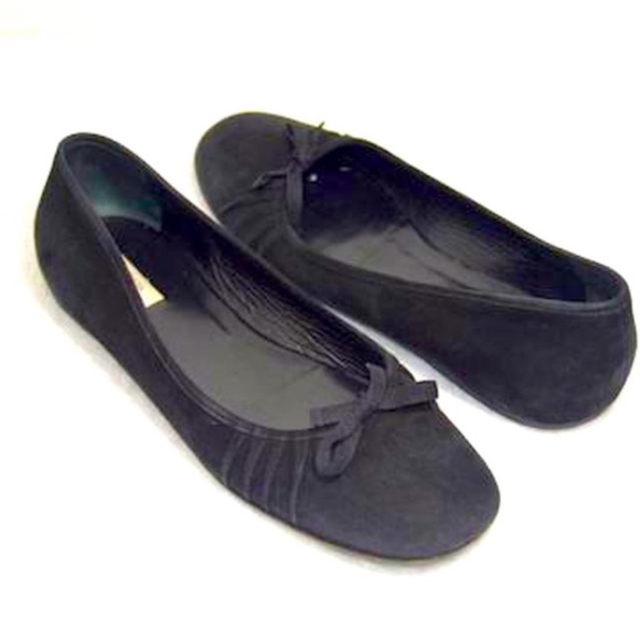 Black Ruched Suede Ribbon Bow Flats Made in Italy ๐ฎ๐น - Picture 4 of 8